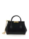 Dolce & Gabbana Structured Black Calfskin Shoulder Bag In Multicolor