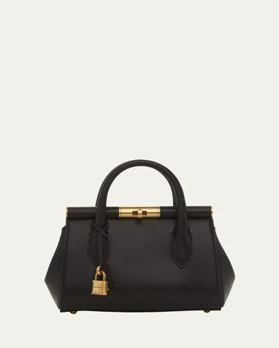 Dolce & Gabbana Marlene Small Leather Top-handle Bag With Chain Strap In Nero