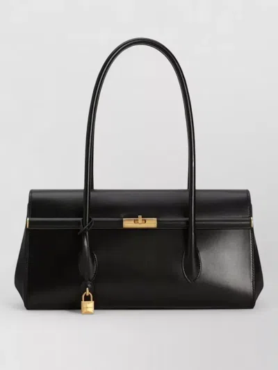 Dolce & Gabbana Marlene Tote Bag Palmellato Calfskin Padlock In Black