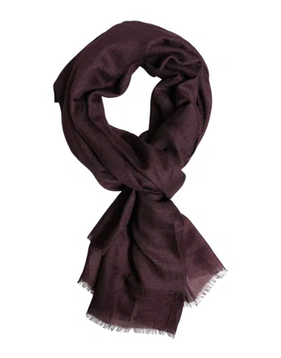 Dolce & Gabbana Maroon Cashmere Neck Warmer Wrap Shawl Men's Scarf In Burgundy
