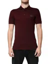 Dolce & Gabbana Maroon Collared Short Sleeves Polo T-shirt In Maroon