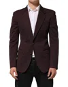 Dolce & Gabbana Maroon Cotton 2 Buttons Suit Jacket Blazer In Purple