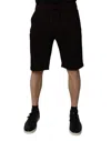 Dolce & Gabbana Black Cotton Stretch Mid Waist Bermuda Shorts