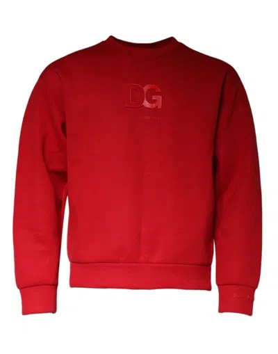 Pre-owned Dolce & Gabbana Maroon Dg Logo Cotton Men Sweatshirt Men's Sweater ()