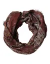 Dolce & Gabbana Maroon Floral Neck Warmer Foulard Women's Scarf In Burgundy