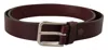 Dolce & Gabbana Maroon Luxe Leather Belt With Metal Buckle In Maroon