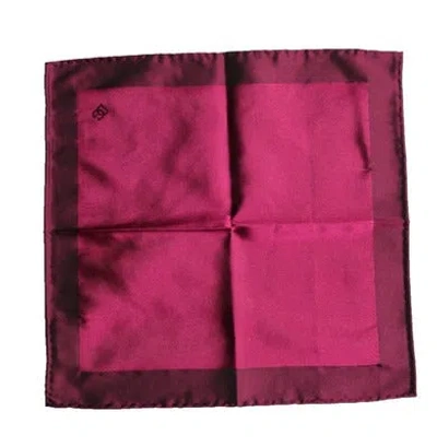 Dolce & Gabbana Maroon Silk Lace Stole Square Foulard Scarf In Pink