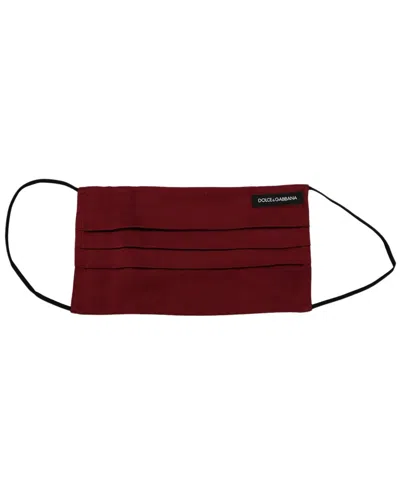 Dolce & Gabbana Maroon Silk Pleated Elastic Ear St