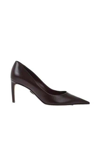 Dolce & Gabbana Maroon Slip On Pumps In Brown
