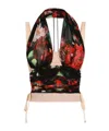 Dolce & Gabbana Bustier Top In Marquisette And Chiffon With Floral Print In Multicolor