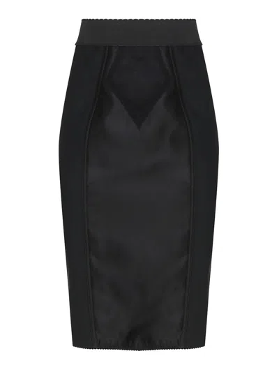 DOLCE & GABBANA MARQUISETTE AND SATIN CORSETRY SKIRT