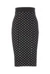 Dolce & Gabbana Polka-dot Print Pencil Skirt In Black