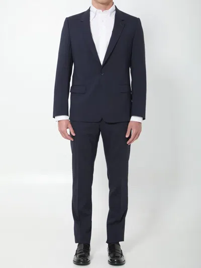 Dolce & Gabbana Martini Doublebreasted Dress In Blue Stretch Wool