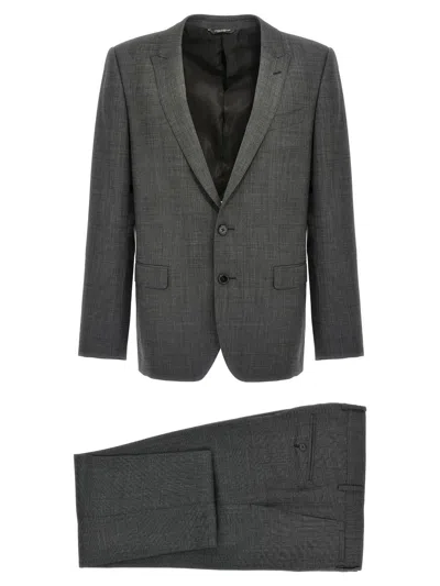 Dolce & Gabbana 'martini' Suit Featuring Back Vent In Gray