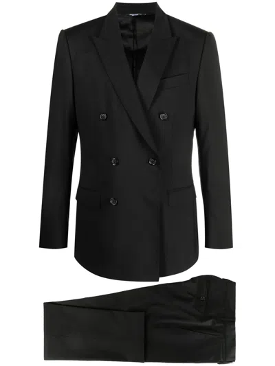 Dolce & Gabbana Double-breasted Tailored Suit In Black