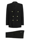 Dolce & Gabbana Martini-fit Gold-button Double-breasted Suit In Black