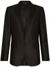 Dolce & Gabbana Glittered Single-breasted Blazer In Black