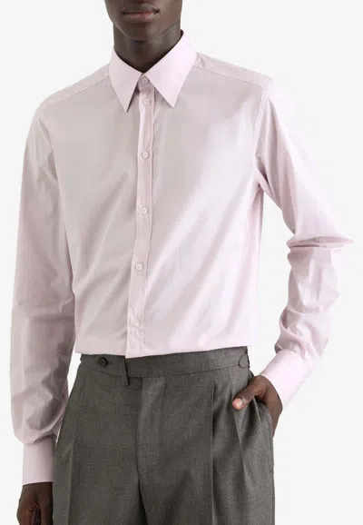 Dolce & Gabbana Martini Formal Long-sleeved Shirt In Pink