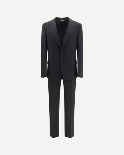 Dolce & Gabbana Martini Light Single-breasted Wool Gabardine Suit In Black