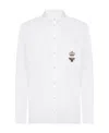 Dolce & Gabbana Cotton Martini-fit Shirt With Embroidery In White
