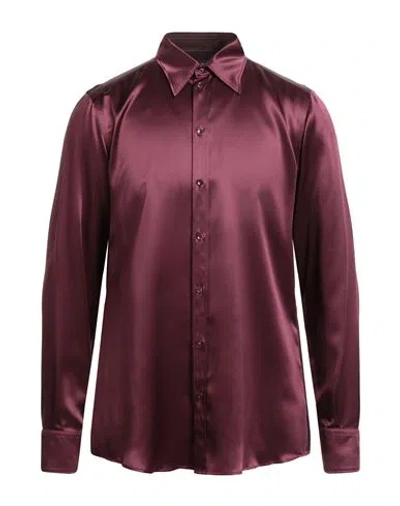 Dolce & Gabbana Martini Man Shirt Burgundy Size 15 ¾ Silk