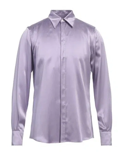 Dolce & Gabbana Martini Man Shirt Lilac Size 15 ½ Silk In Purple