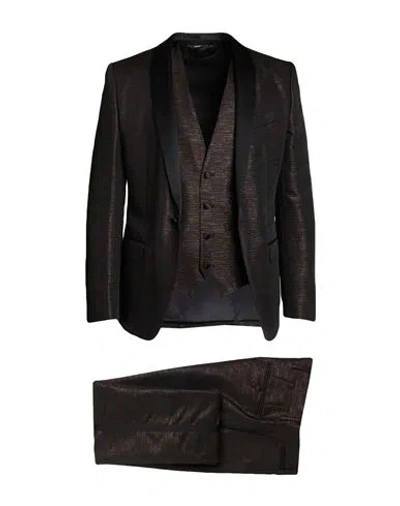 Dolce & Gabbana Martini Man Suit Dark Brown Size 36 Acetate, Silk, Polyester, Polyamide