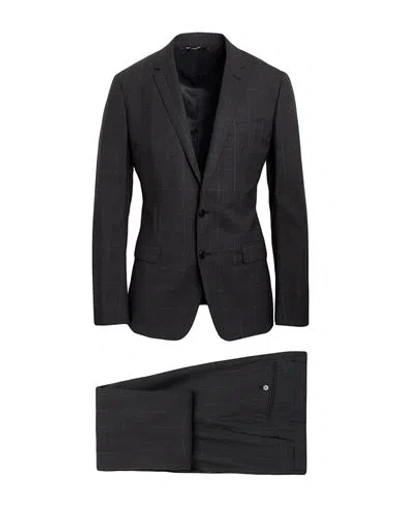 Dolce & Gabbana Martini Man Suit Gunmetal Size 40 Virgin Wool, Elastane In Black