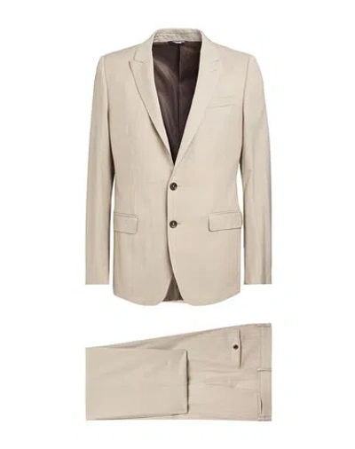 Dolce & Gabbana Martini Man Suit Light Grey Size 38 Virgin Wool In ベージュ