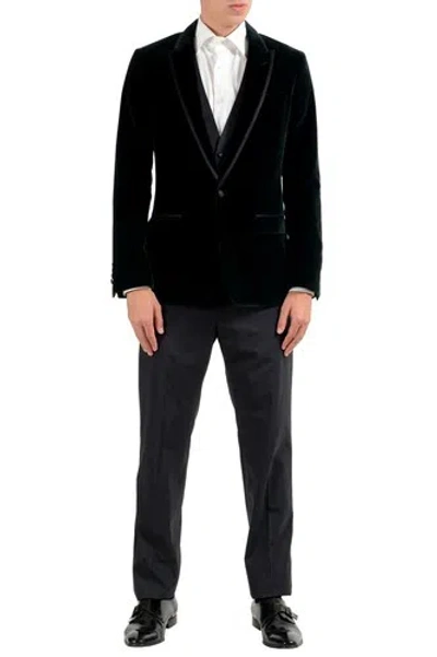 Pre-owned Dolce & Gabbana "martini" Men's Silk Wool Velour One Button Suit Us 38 It 48 In Green