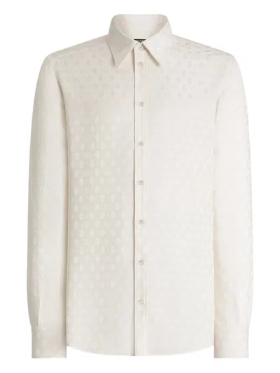 Dolce & Gabbana Martini Patterned Button-down Shirt In Neutral