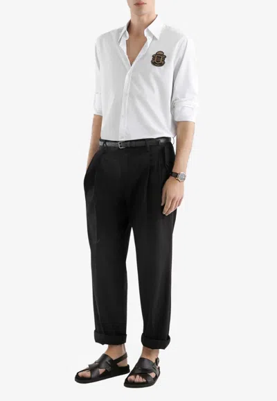 Dolce & Gabbana Martini Shirt With Logo-patch In White