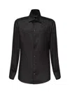 Dolce & Gabbana Jacquard Logo Short Sleeve Shirt In Black