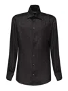 Dolce & Gabbana Jacquard Logo Short Sleeve Shirt In Black