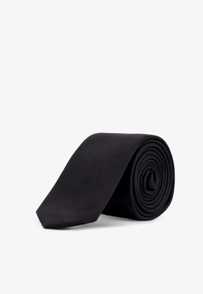 Dolce & Gabbana Martini Silk Satin Tie In Black
