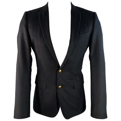 Pre-owned Dolce & Gabbana Martini Size 36 Black Cashmere Silk Single Breasted Sport Coat