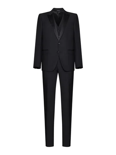 Dolce & Gabbana Martini Tuxedo Suit In Black