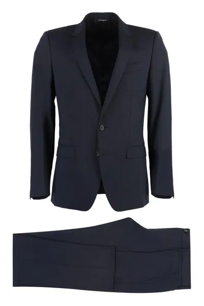 Dolce & Gabbana Martini Virgin Wool Suit In Black