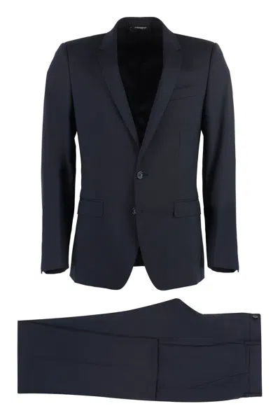 Dolce & Gabbana Martini Virgin Wool Suit In Blue