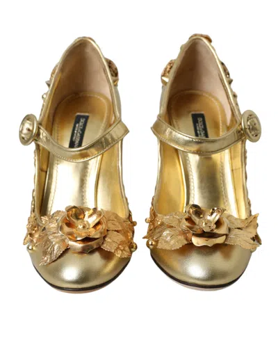 Dolce & Gabbana Mary Jane Heel In Gold