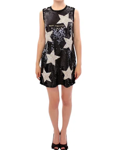 Dolce & Gabbana Masterpiece Black Crystal Swarovski Stars Sheath Women's Dress