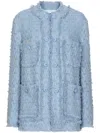 Dolce & Gabbana Light Blue Single-breasted Jacket With Logo Detail On Buttons In Cotton Blend Woman