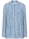 Dolce & Gabbana Light Blue Single-breasted Jacket With Logo Detail On Buttons In Cotton Blend Woman In Multicolor