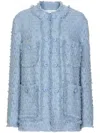 Dolce & Gabbana Light Blue Single-breasted Jacket With Logo Detail On Buttons In Cotton Blend Woman In Multicolor
