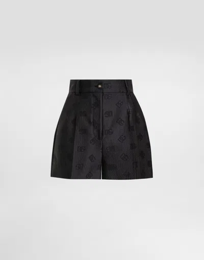 Dolce & Gabbana Matelassé Jacquard Trousers In Black