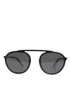 Dolce & Gabbana Matte Black Dg2276 Metal Rim Round Shades Sunglasses