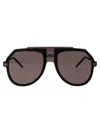 Dolce & Gabbana Matte Black Injected Sunglasses In Brown