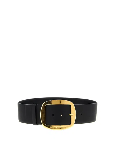 Dolce & Gabbana Maxi Buckle Belt In Black