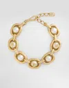 Shop Dolce & Gabbana Maxi-necklace With Cabochon Details And Dg Logo In Gold