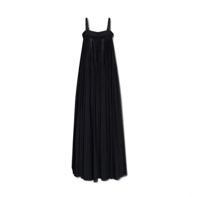 Dolce & Gabbana Maxi Pleated Dress In Black
